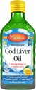 Carlson - Cod Liver Oil, 1100 mg Omega-3s, Liquid Fish Oil Supplement, Wild-Caught Norwegian Arctic, Sustainably Sourced Nordic Liquid, Lemon, 250 ml