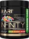 INFINITY - 100% Natural Preworkout Powder for Energy, Focus, and Performance - Men and Women - Vegan and Keto Friendly - No Creatine - 30 Servings (Sour Gummy Worm)