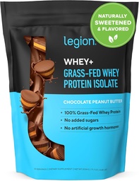 LÉGION Whey+ Protein Whey Isolate from Grass Fed Vows - Whey Protein Isolate Poudre faible en calories, non-OGM, sans sucre, sans lactose et sans gluten, toutes les protéines naturelles en poudre pour hommes et femmes (30 portions)