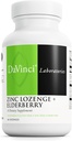 DAVINCI Labs Zinc Lozenge + Elderberry - Supplément pour soutenir le système immunitaire, les poumons sains et les tissus de gorge* - avec la vitamine D3, Zinc, Elderberry et plus - Lemon Flavor - 60 Lozenges