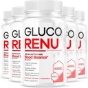(5 Pack) GlucoRenu Capsules - Official GlucoRenu, GlucoRenu Pills, Premium Formula GlucoRenu Supplement, Natural Support GlucoRenu, GlucoRenu Premium Formula, 150 Capsules for 5 Months
