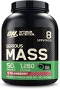Optimum Nutrition Serious Mass, Weight Gainer Protein Powder, Mass Gainer, Vitamin C and Zinc for Immune Support, Creatine, Strawberry, 6 Pound (Packaging May Vary)
