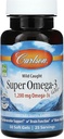 Carlson - Super Omega-3 Gems, 1200 mg Omega-3s, prise sauvage, source durable, 50 gels mous