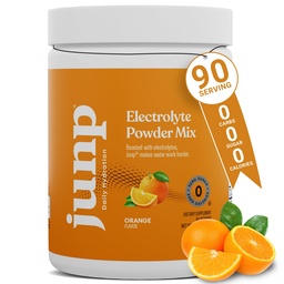 JUNP Electrolytes en poudre Pas de sucre Pas de glucides, Citrus doux Tangy Orange Keto Electrolyte en poudre, Potassium et sel en poudre Electrolytes Zéro Calorie en poudre d'électrolyte sans sucre, 90 portions
