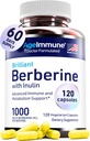 AgeImmune Berberine 1000mg Supplement Complex with Inulin Prebiotic - Each Capsule Contains Berberine 500mg - Doctor Formulated Supplements for High Absorption.