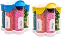 Extra Large Pill Organizer Daily, Weekly, Monthly Supplement Bottle, Cute Blossom Pill Dispenser with 7 XL Compartments (2 Pack Combo) (Light Blue and Yellow)