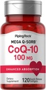 Piping Rock CoQ10 100mg | 120 Softgels | with Black Pepper Extract | Non-GMO, Gluten Free Supplement