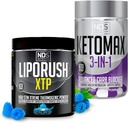 NDS Nutrition XTP Thermogenic Blue Berry Snow Cone (45 Servings) and Keto-Max Advanced 3-in-1 Pills Carb Blocker Appetite Suppressant (90 Capsules)