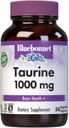Bluebonnet Nutrition Taurine 1000 mg, Nervous System Health*, Non-GMO, Vegan, Kosher Certified, Gluten-Free, Soy-Free, 50 Vegetable Capsules, 50 Servings