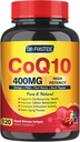 CoQ10 400mg SoftGels COQ10 - CQ10 Coenzyme Q10 Supplément, plus PQQ, Oméga 3, et vitamine E, pour l'énergie cardiaque et cellulaire, 120 portions