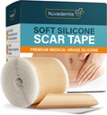 NUVADERMIS Silicone Scar Tape for Surgical Scars - 120" x 1.5" Roll - Medical Grade Scar Tape for Wrinkles, Surgical Scars, Keloid Scars, and Hypertrophic Scars - Reusable Scar Sheets Roll - 1 Pack