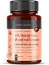 pureclinica 10X Horny Goat Weed & Maca Extract 6250mg x 180 Tablets (6 Months Supply) -10 X More Icariins - w/5mg Black Pepper Extract for 300% Increased Absorption