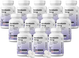 Balancebreens Melatonin 10mg Fast-Dissolve, 120 Tablets – Natural Sleep Aid for Restful Nights, Drug-Free Support for Relaxation and Tranquility
