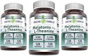 Formules étonnantes Melatonin 10 Mg Plus L-Theanine 5.5 Mg Supplément de 120 comprimés (non-OGM) Sans gluten (Fabriqué aux États-Unis) Pack de 3