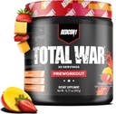 REDCON1 Total War Pre Workout, Strawberry Mango - L Citrulline, Malic Acid, Green Tea Leaf Extract for Pump Boosting Pre Workout for Women & Men - 3.2g Beta Alanine to Reduce Exhaustion, 30 Servings