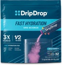 DripDrop Hydration Packets - Bold Variety Pack - Single Serve Electrolytes Powder Drink Mix - Watermelon, Berry, Lemon, Orange - Non-GMO, Gluten Free, Vegan - 32 Sticks