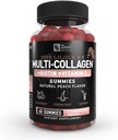 Multi Collagen Peptide Gummies (1, 2, 3, 5 & 10) + Vitamin C + Biotin + Hyaluronic Acid | Supports Healthy Hair, Skin, and Nails | Non-GMO and Gluten-Free | Natural Peach Flavor | 60 Gummies