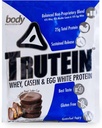 Nutrition corporelle Trutein poudre à haute teneur en protéines : 45% Whey, 45% caséine, 10% blanc d'oeuf, sans gluten, faible teneur en sodium, protéines de lactosérum de l'herbe, supplément de gymnastique et petit déjeuner Shake, beurre d'arachide au chocolat, 34g échantillon