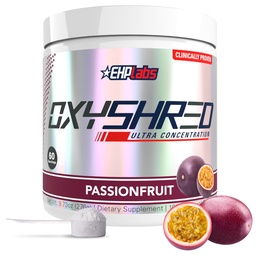 EHP Labs OxyShred Pre Workout Powder & Shredding Supplement - Preworkout Powder with L Glutamine & acétyl L Carnitine, Energy Boost Drink - Passionfruit, 60 portions