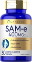 Carlyle SAM-e 400mg Supplément: 30 comprimés: S-Adenosyl Méthionine Pills: Végétarien, Non-OGM, Sans gluten