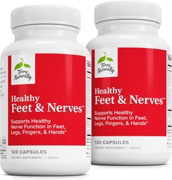 Terry Naturally Healthy Feet & Nerves - Herbal Supplement with Bioactive Vitamin B12 - Circulation & Nerve Health Support Supplement - Vegan Capsules with Boswellia Serrata - 120 Capsules (Pack of 2)