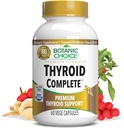 Botanic Choice Thyroid Complete –Support Now with Ashwagandha, Schisandra Chinensis, Iodine -for Thyroid Energy, Hair, Nail Health, Heart Health Support, Hormone Support (60 Vege Caps)