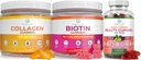 Purify Life Marine Collagen, Biotin, & Vegan Collagen Bundle, Gummies for Hair Peau and Nails (Bulk - 90 Chews), Soins articulaires Vitamine, Immune Support, Beauté, Detox & Cleanse, Remplacer Capsules, Pills
