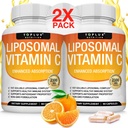 Liposomal Vitamin C 2100mg High Absorption Fat Soluble VIT C - Immune Support Collagen Booster Immunity Defense & Powerful Antioxidant, MCT Oil & Sunflower Lecithin, Acsorbic Acid, Vegan Non-GMO