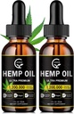 (2-Pack) High Potency Hemp Oil - Maximum Strength, Immune System Support, Focus Calm, Relaxation, Mood, Pure Extract, Organic, Vegan, Non-GMO