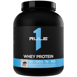Rule 1 Proteins Whey Protein Powder, Cookies & Crème, 5 Pounds | 24g Fast-Acting Protein from All-Whey Sources with Naturally Occurring EAAs & BCAAs for Workout Recovery or Anytime Use