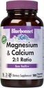 Bluebonnet Nutrition Magnésium & Calcium 2:1 Ratio, Bone Health*, Non-OGM, Vegan, Casher Certifié, Sans gluten, Sans soja, Sans lait, 180 Capsules végétales, 60 portions