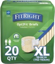 FitRight Adult Diapers, Ultra Heavy Absorbency, XL (Waist Size 56in-64in), 80 Count, OptiFit Incontinence Briefs for Men and Women, Disposable, Moisture-Wicking, Leak Protection,