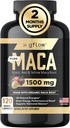 Capsules de racine de maca biologique pour femmes et hommes - Noir, rouge, jaune Extrait de racine de maca péruvienne et poivre noir - 120 pilules Vegan - Supporte l'énergie, la performance et l'humeur Fabriqué aux États-Unis