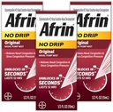 AFRIN No Drip Original Nasal Mist Triple Pack, Non-Drowsy, Dengestant à action rapide pour la congestion nasale et le soulagement de la pression sinusale, Adultes et enfants 6 et plus, .5 fl oz (Pack de 3)