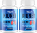 Kidney Support Supplement – Kidney Cleanse Detox with 600mg Niacinamide & Chitosan Oligosaccharides – Phosphorus-Conscious Formula – Vegetarian Capsules for Adults – 2 Bottles