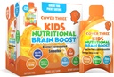 Couverture trois suppléments pour les enfants Cerveau Supplément Smoothie, Omega 3 Enfants liquides DHA Huile de poisson, Enfants Focus et attention, Soutien émotionnel, 20 Pouches, Pack 1