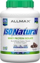 ALLMAX ISONATURAL Isolation des protéines de lactosérum, chocolat - 5 lb - 27 grammes de protéines par scoop - Zéro gras et sucre - 99% Sans lactose - avec prébiotiques - Pas d'arôme artificiel - Env. 73 portions