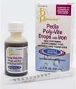 Pédia Poly-Vite gouttes avec 1 2/3 fl d'acier liquide