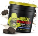 LABES COLOSSALES Muscle Whey Protéines Aromatisées Poudre de protéines, 25 000 mg Acides aminés/Serveur, Filtré à froid (Paquetage May Vary) (12 livres (Bucket), Cookies & Crème)