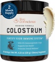 Live Conscious Colostrum Powder - Grass Fed Colostrum Supplement with Lactoferrin for Iron Absorption - Bovine Colostrum an Immune System Supplement