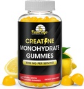 Supplément Gummy Créatine- Lemon Aromatisé Créatine Monohydrate Pré-entraînement Chews pour stimuler l'énergie, supplément Créatine pour construire les muscles et la force, végétalien, non-OGM 90 Compte