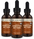 Dr Mercola Organic Digestive Bitters Liquid Drops - Soutien à la santé digestive - Formule sans alcool - Caractéristiques Root, Dandelion Leaf, Fennel Seed & More - 2 fl. (30 portions), 3 Pack
