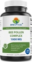 Brieofood Abeille Pollen Complex 1000 mg 120 Comprimés - Fabriqué avec du pollen d'abeille, propolis d'abeille et poudre de gelée royale