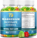 (2 Packs) Magnesium Glycinate Gummies for Adults & Kids, Magnesium Malate chewable 400mg,