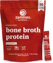 Zammex Bone Broth Packets-20g Collagen Protein-Beef Bone Broth Powder to Go-30 Travel Stick Packets-Supports Skin Nails Joints, Gut Health | Gluten-Free |Keto & Paleo Friendly (15 Servings)