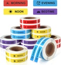 Medicine Stickers Medication Instruction Label Permanent Paper Label Morning Noon Evening Bedtime Stickers for Pill Case Planner 0.4 * 1.6inch (Each Design of 1000 Sheets)