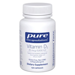 Pure Encapsulations Vitamin D3 25 mcg (1,000 IU), 120 Capsules