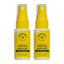 Beekeeper's Naturals Propolis Throat Spray, Natural Immune Support & Sore Throat Relief - Antioxidants, Keto, Paleo, Gluten-Free, 1.0 oz (Pack of 2)