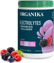 Organikа Electrolytes avec la poudre de collagène améliorée pour les femmes et les hommes - 13 oz - Mélange d'électrolyte effervescente et de collagène aromatisé sauvage - Hydratation profonde, mobilité, peau, cheveux et ongles