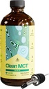 LevelUp Clean MCT Oil - 100% Caprylic C8 for Energy, Focus, Weight Management, Gut Health, Brain Superfuel - Keto Supplement for Ketogenic Coffee and Ketones - Non-GMO (16 oz Glass Bottle)